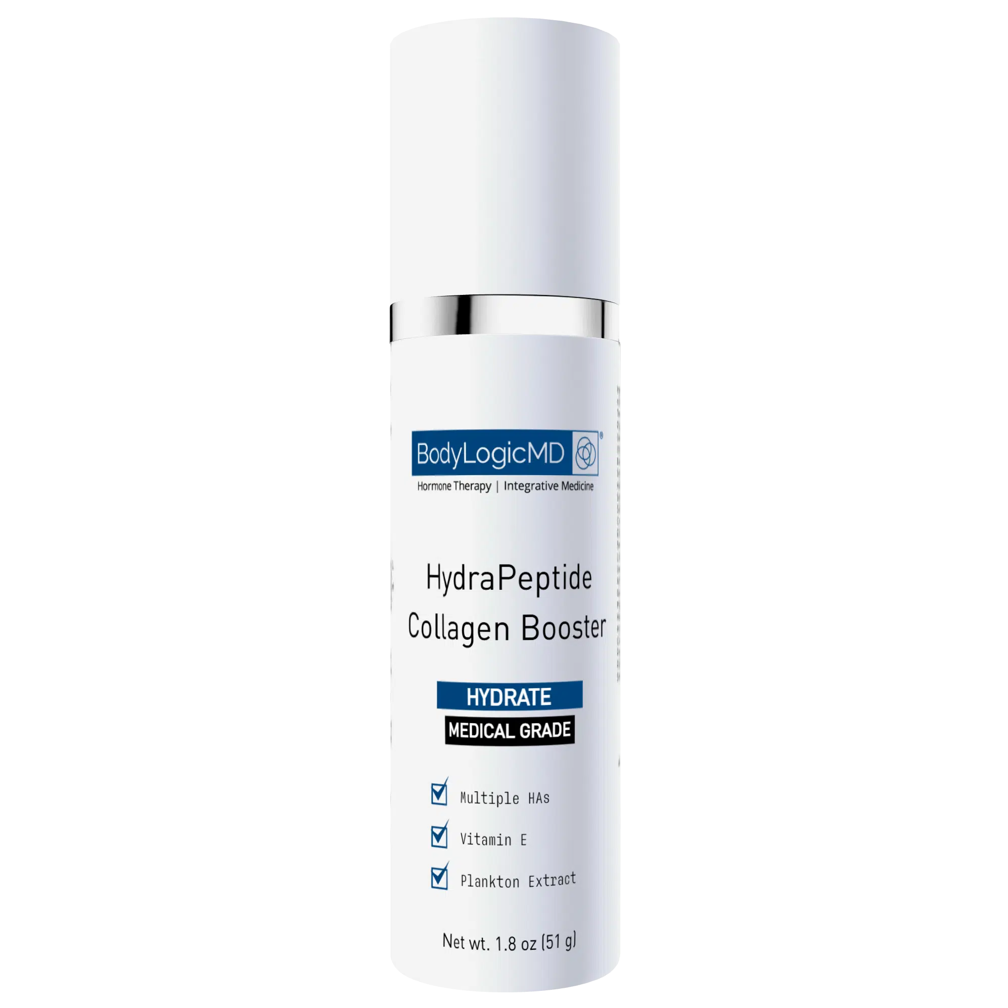 A BodyLogicMD HydraPeptide Collagen Booster bottle.